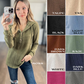 Waffle Knit Long Sleeve Drawstring Hooded Top
