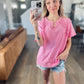 Throwback Lace Detail Top in Pink