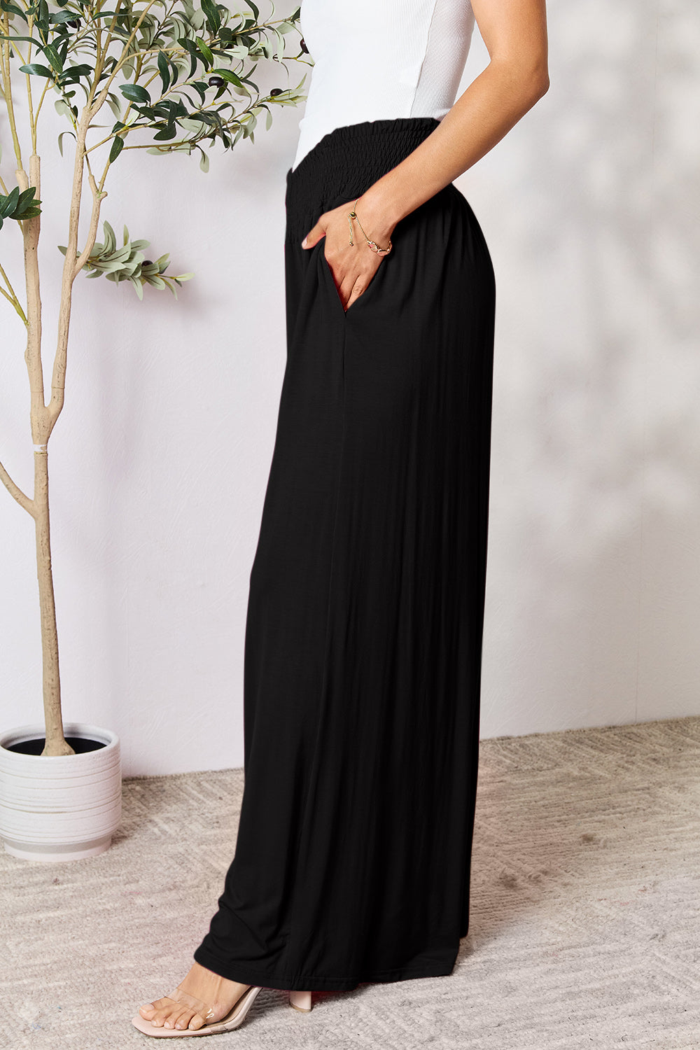 Out and About Smocked Waist Pants