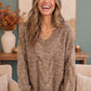 Friday Night Lights Cable Knit V-Neck Sweater