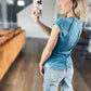 Macy Fitted Top in Blue