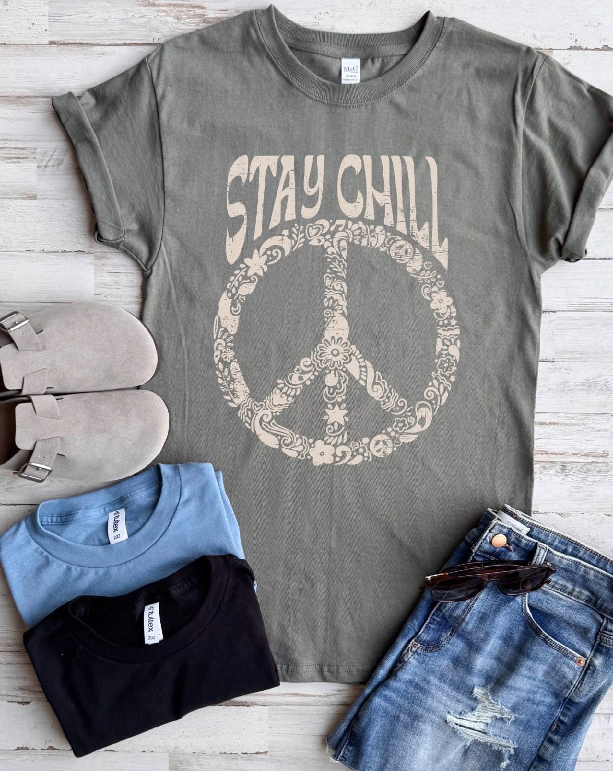 DEAL PRICING // PREORDER: Stay Chill Peace Sign Tee //ships free