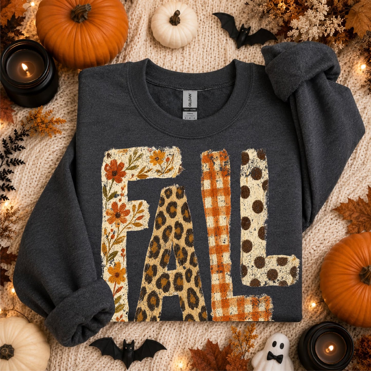 PREORDER: FALL Patterned Graphic SWEATSHIRT // ships in 2 weeks//CLOSES TONIGHT