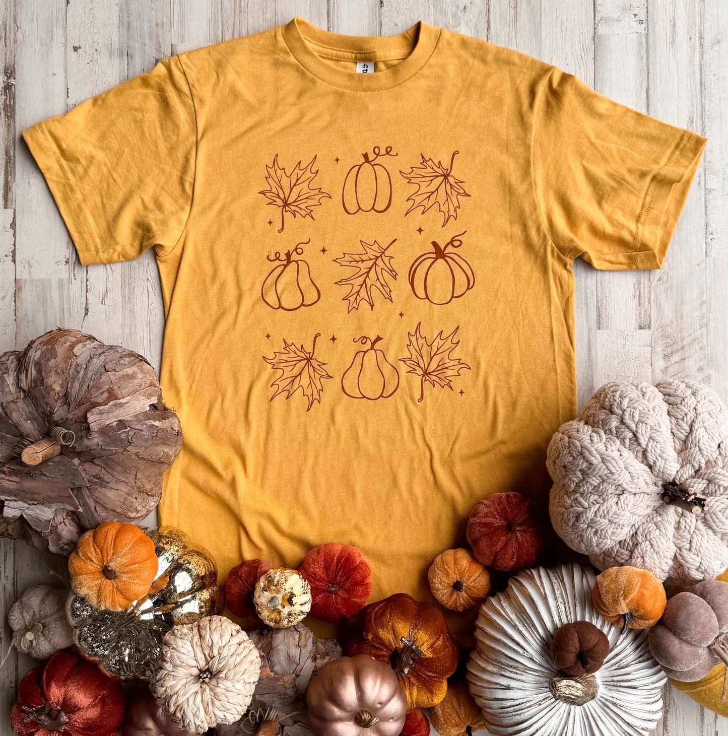 FLASH DEAL // PREORDER: Fall Leaves & Pumpkins Tee // ship in about 2 weeks