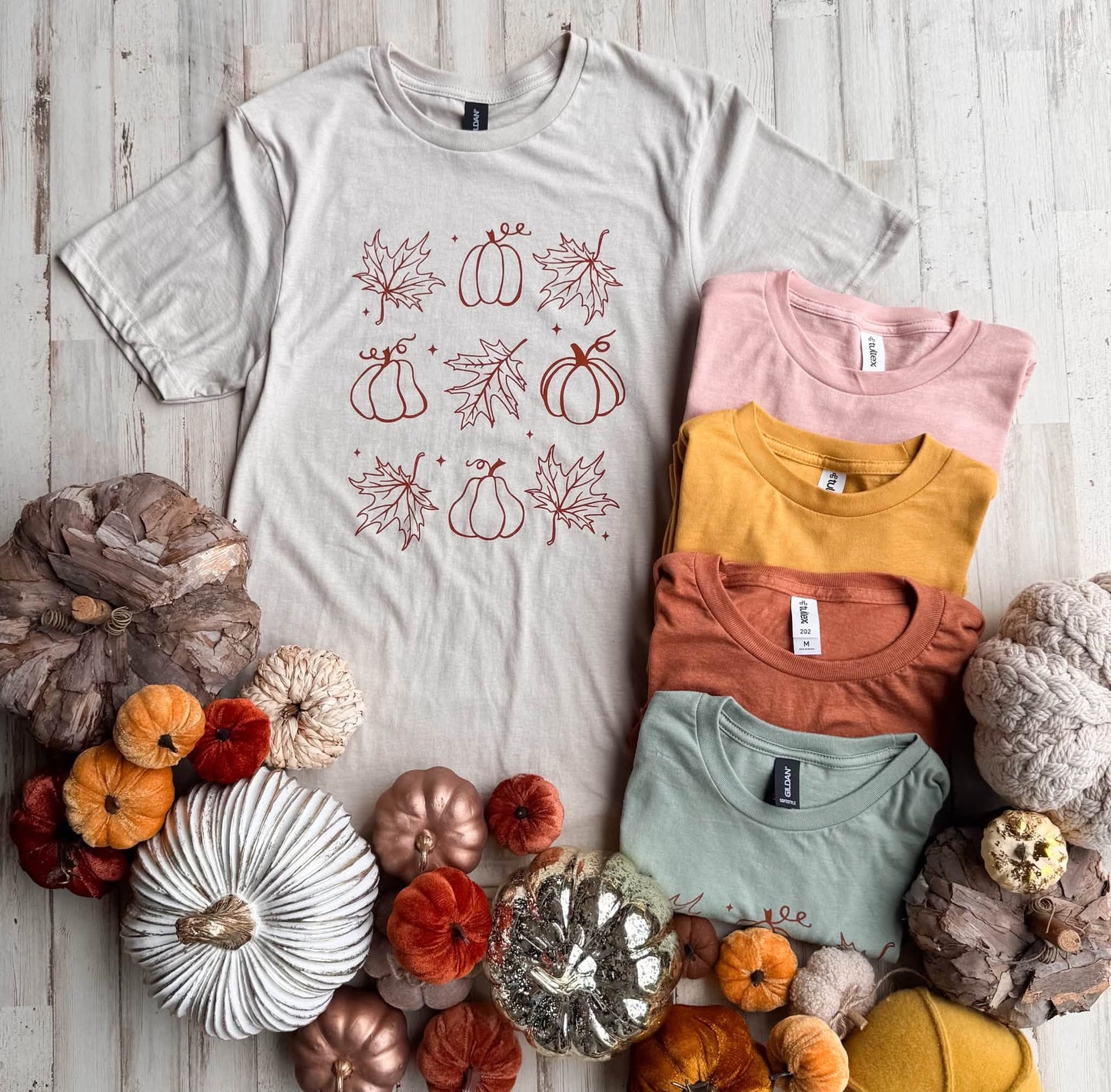 FLASH DEAL // PREORDER: Fall Leaves & Pumpkins Tee // ship in about 2 weeks