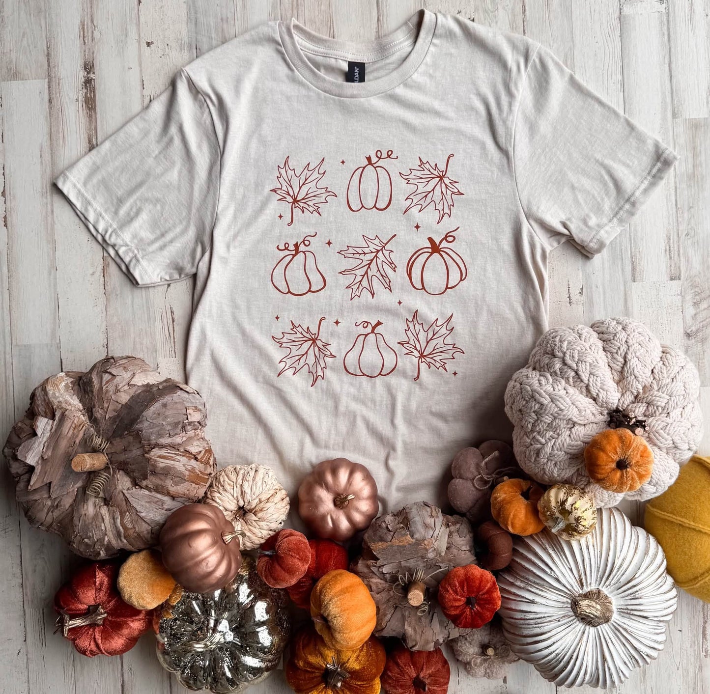 FLASH DEAL // PREORDER: Fall Leaves & Pumpkins Tee // ship in about 2 weeks