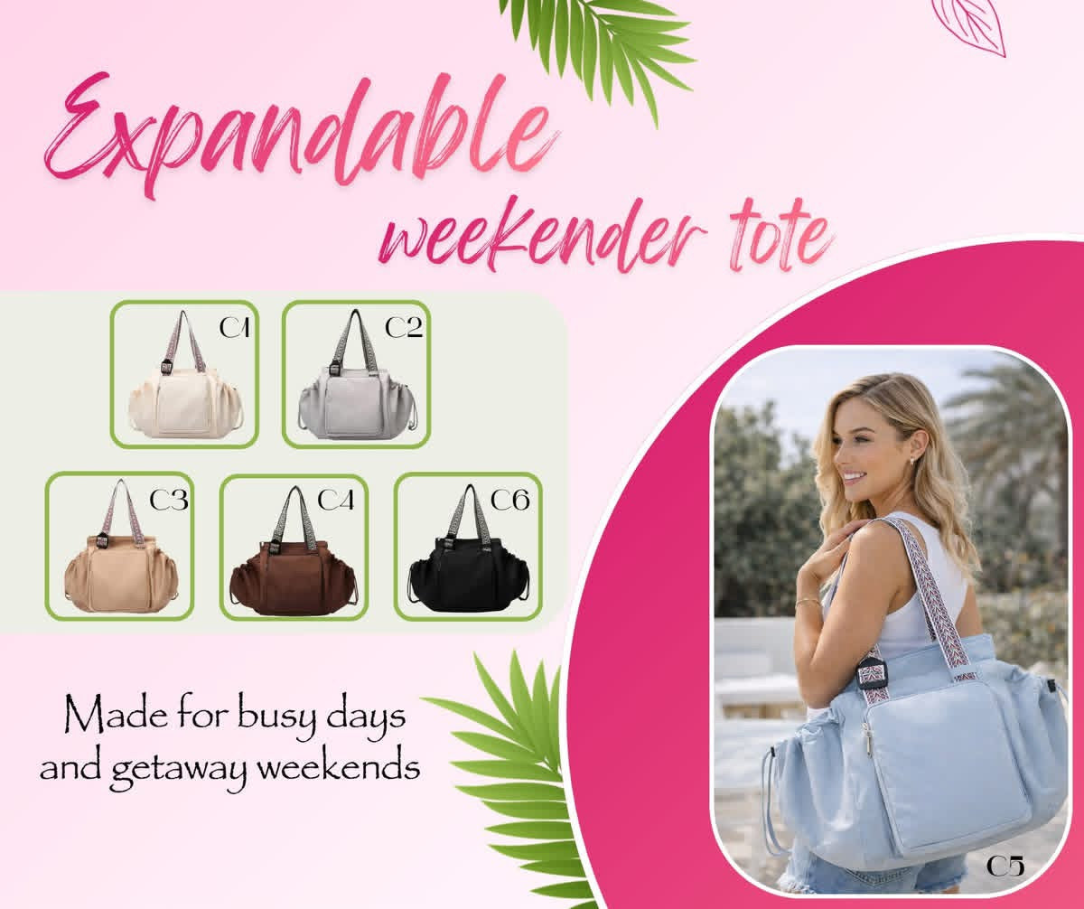 PREORDER: Expandable Weekender Tote // eta 4-6 weeks