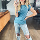 Macy Fitted Top in Blue