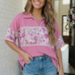 Best Friends Forever Pink Collared Top