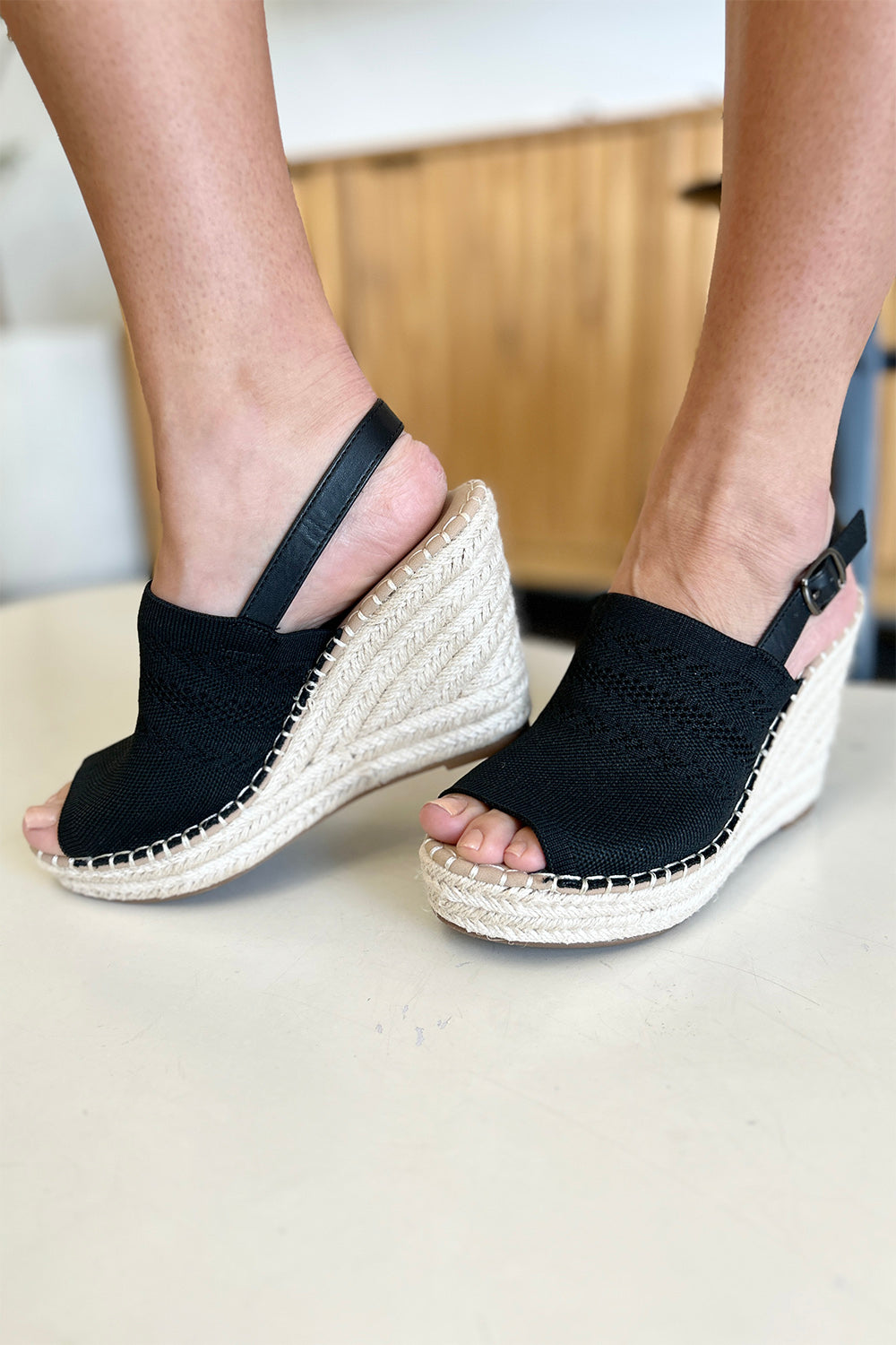 Rae Peep Toe Wedge Sandals