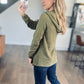 Waffle Knit Long Sleeve Drawstring Hooded Top