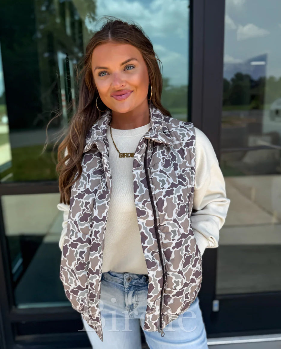 PREORDER: Duck Camo Puffer Vest// eta August