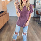 Rachel Corded Tee in Purple