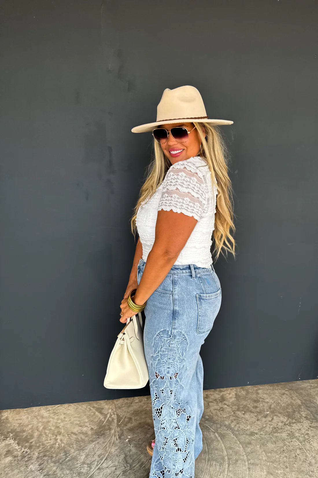 PREORDER: Floral Charm Wide Leg Jeans // eta early June