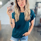Tess Round Neck Cap Sleeve Top