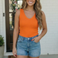 Sun Soaked Days Ribbed Tank in Orange