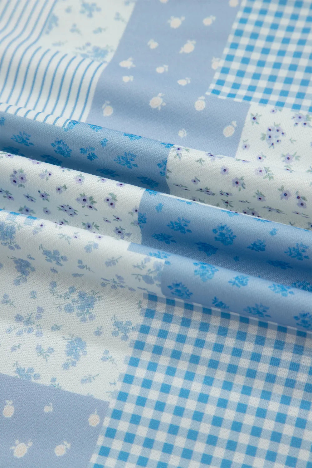 SHIPS FREE TODAY // Sky Blue Patchwork Floral Print Two Piece Set