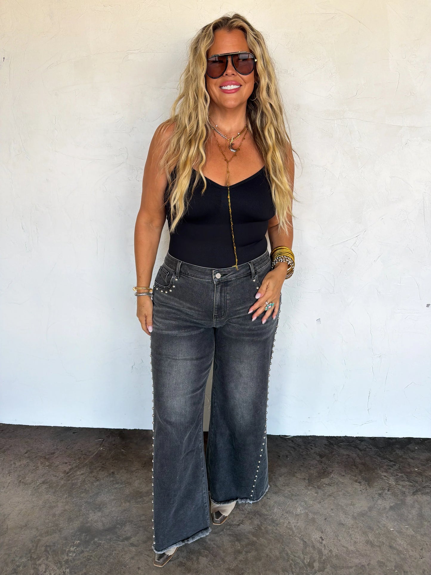 PREORDER: // OFF THE GRID STUDDED JEANS-Distressed and Classic // eta November
