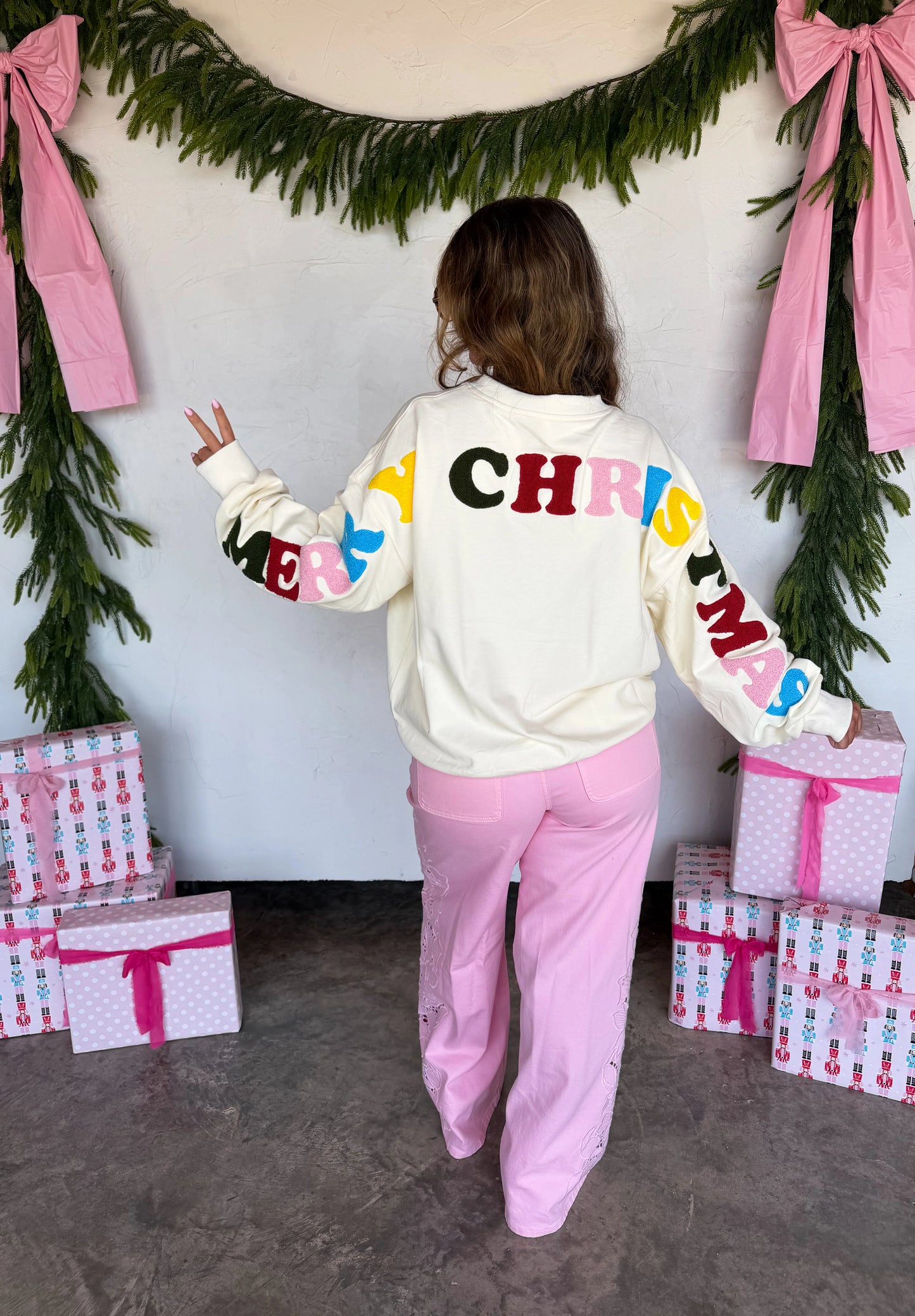 PREORDER: Merry Message Sweatshirt // ETA October - Early Nov