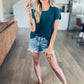 Tess Round Neck Cap Sleeve Top