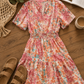 Paint and Sip Floral Tiered Midi Dress