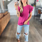 [6 colors] Ruffle Sleeve Round Neck Top