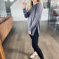 Longline Tulip Hem Top in Dark Stone