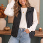 Cozy Days Black Quilted Snap Button Vest