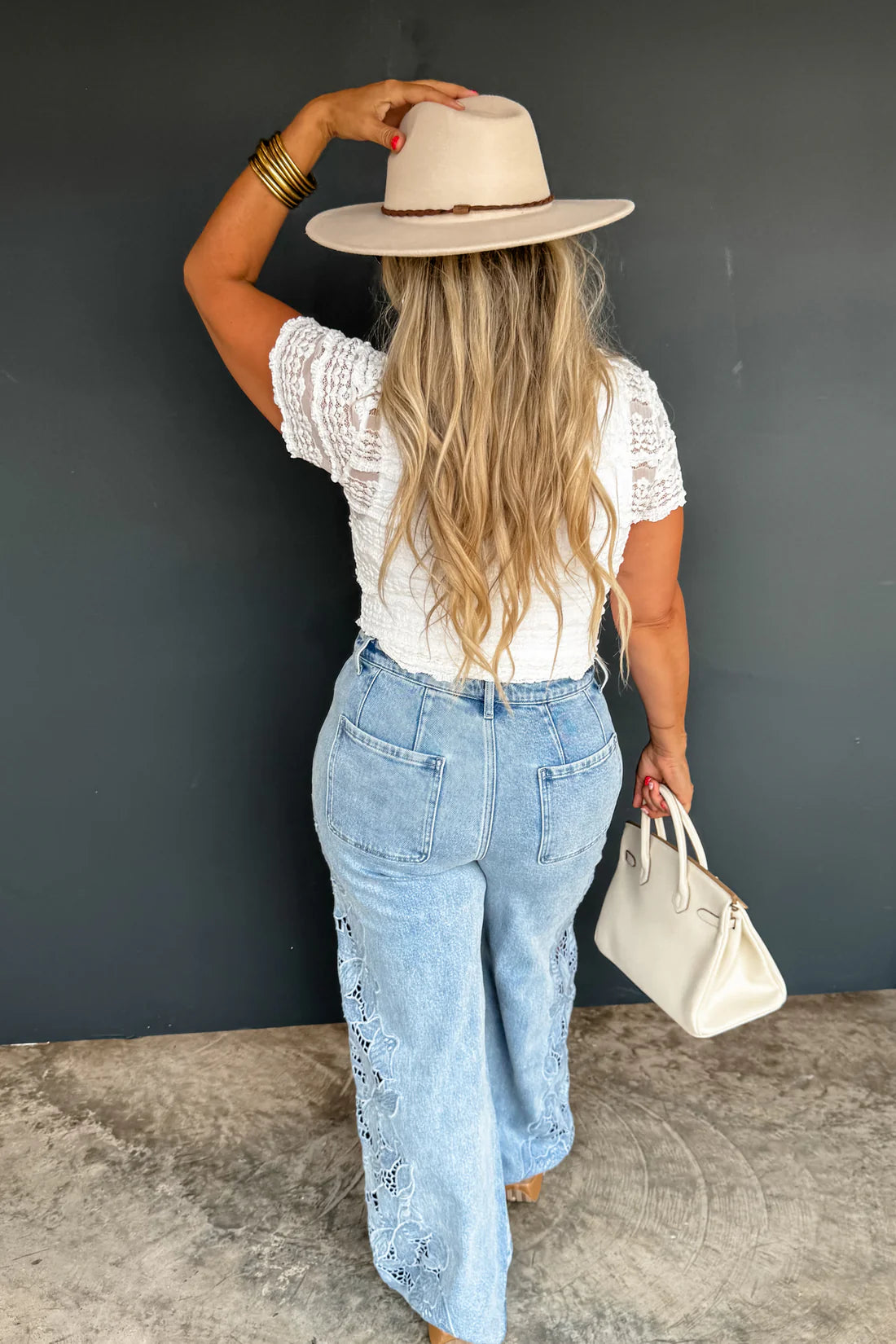 PREORDER: Floral Charm Wide Leg Jeans // eta early June