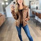 [camel] Hooded Vegan Leather Jacket