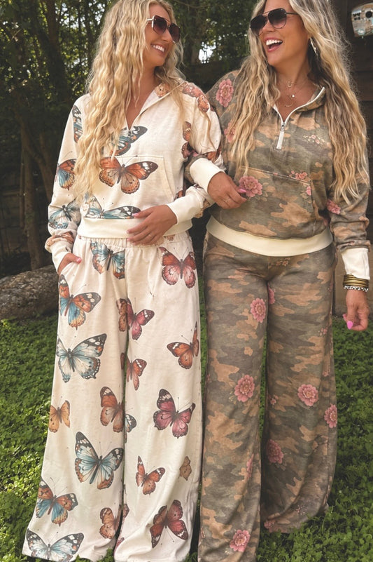 PREORDER: 2nd Cut // Camo & Butterflies Wide Leg Pants  // eta mid-end November