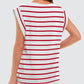 Striped Round Neck Cap Sleeve Top