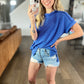 Cobalt Coast Ribbed Tee
