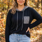 SHIPS FREE TODAY // Black Hooded Gingham Pocket Shirt PLUS SIZE
