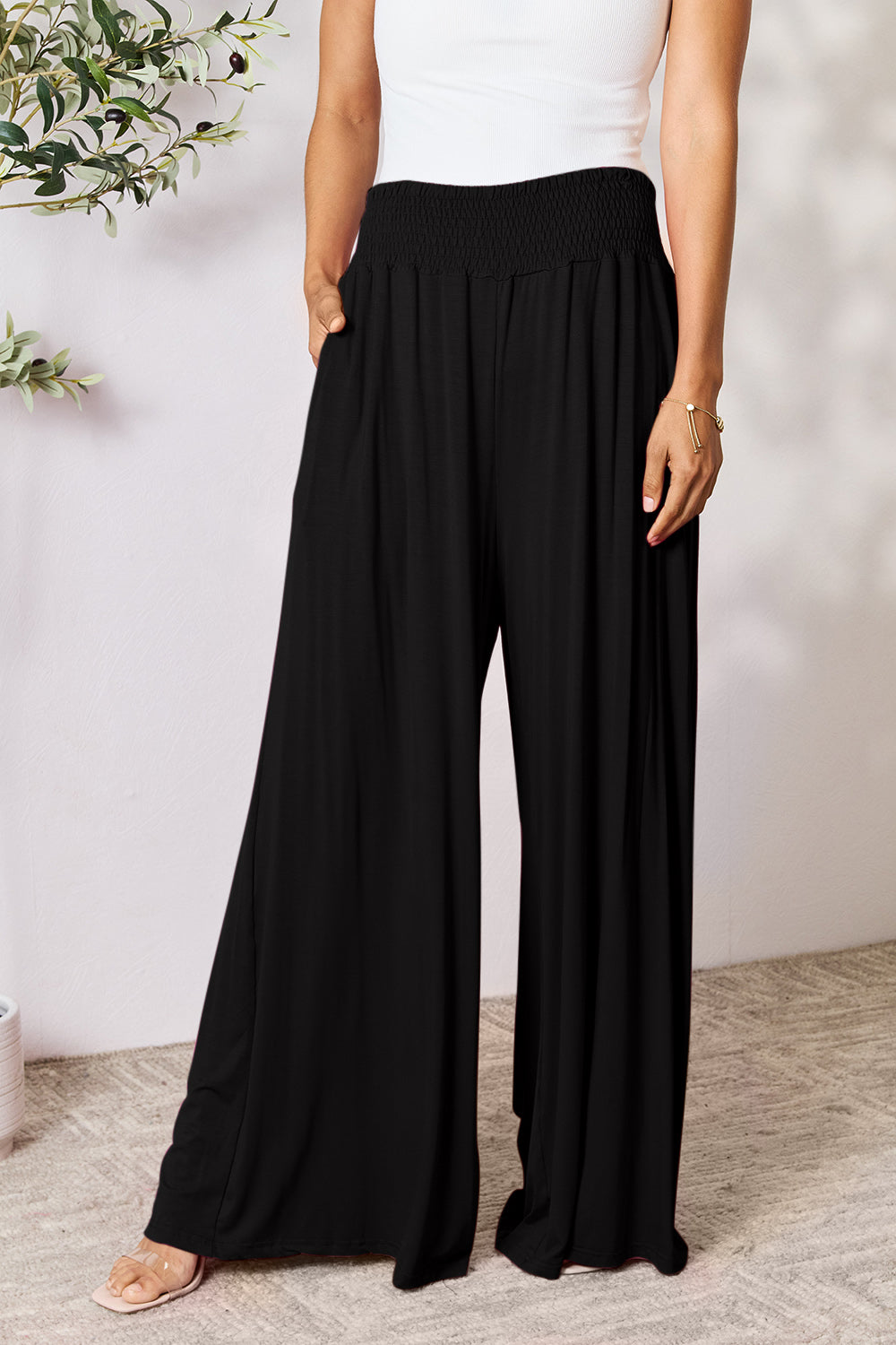 Out and About Smocked Waist Pants