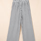 Black Stripe Wide Leg Casual Pants