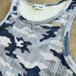 Gray Camo Ribbed Tank Top
