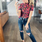 Rose Retro Floral Mesh Top