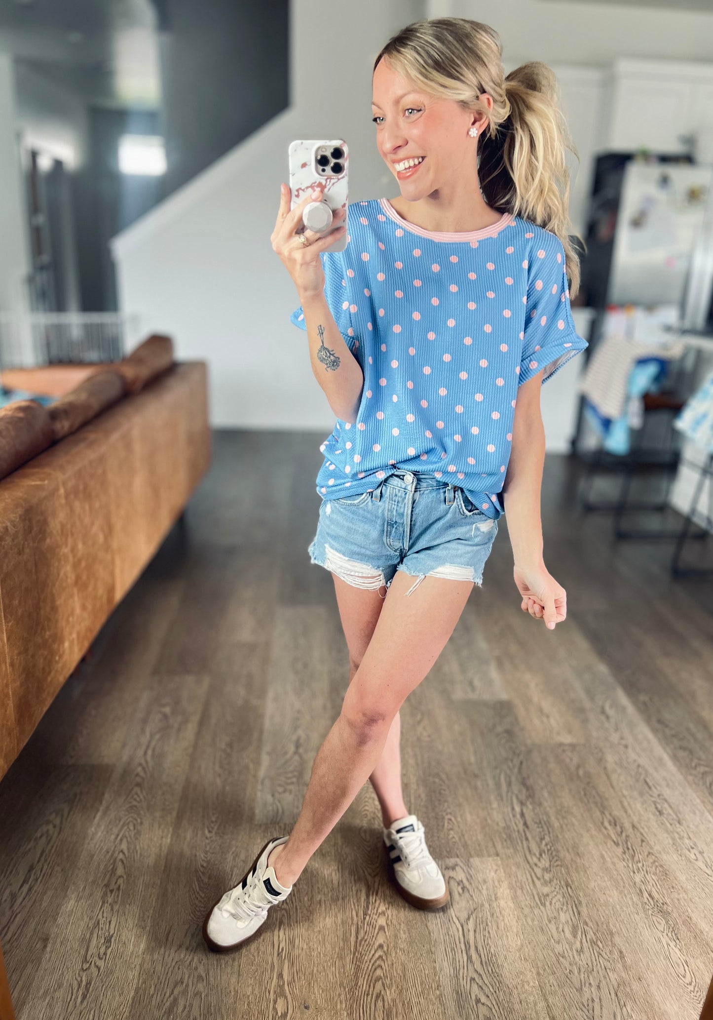 Pink Pop Polka Dot Top