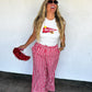 PREORDER: Red Gingham Wide Leg and Ruffle Pant  // eta September