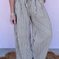 Black Stripe Wide Leg Casual Pants