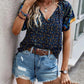 Zen Printed Tie Neck Blouse