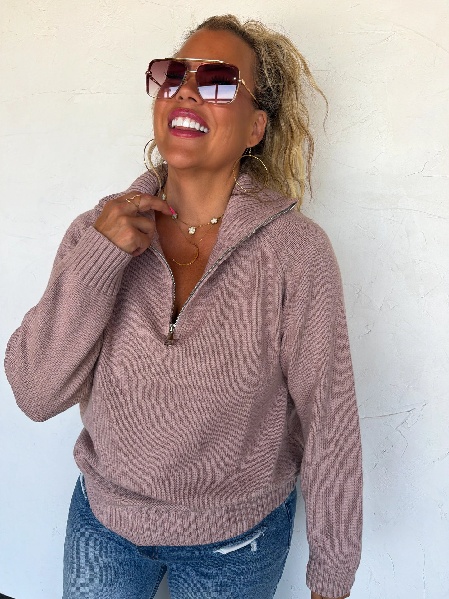 PREORDER: Field & Stable Embroidered Quarter Zip Pullover // eta October