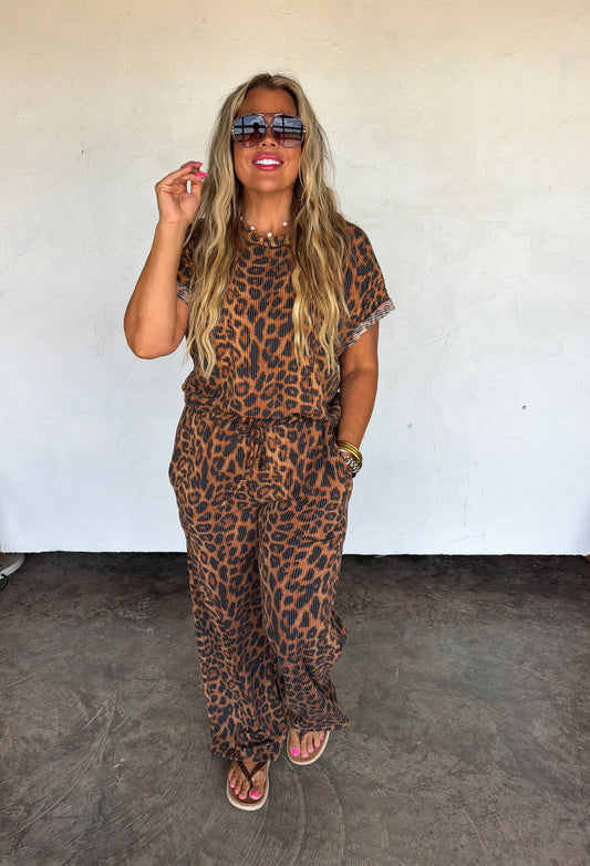 PREORDER: Cheetah Kelsey Pant Set // eta September