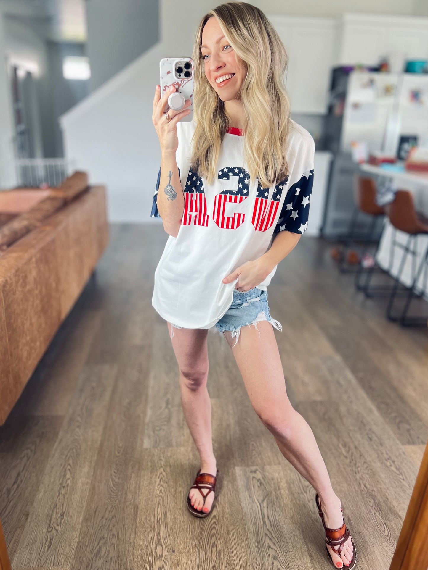 USA Print Boyfriend Tee