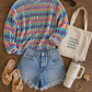 Cotton Candy Open Knit Sweater