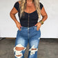 PREORDER: Signature Dark Wash Distressed Jeans // eta October
