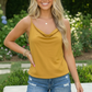 Sunkissed Satin Cowl Neck Cami in Mustard