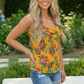 Sunny Garden Floral Cowl Neck Tank