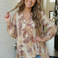 Tropical Palms Boho Babydoll Top